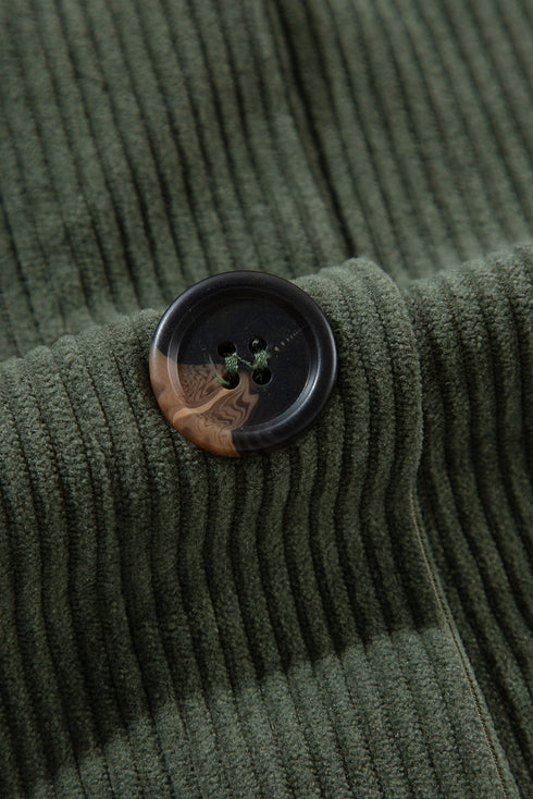 Oversized Corduroy Contrast Hooded Shacket